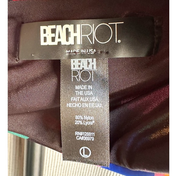 Beach Riot Bikini Jessica Top Preppy Geo Floral Festival Size Large - Picture 3 of 4